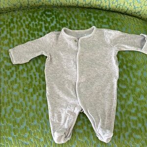 Ralph Lauren Light Gray Footed Baby One-Piece Romper